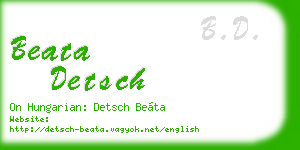 beata detsch business card